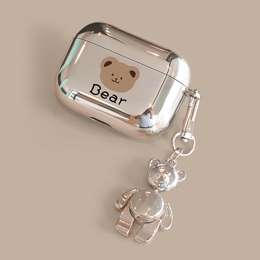 Chrome 3D Bear AirPods Case