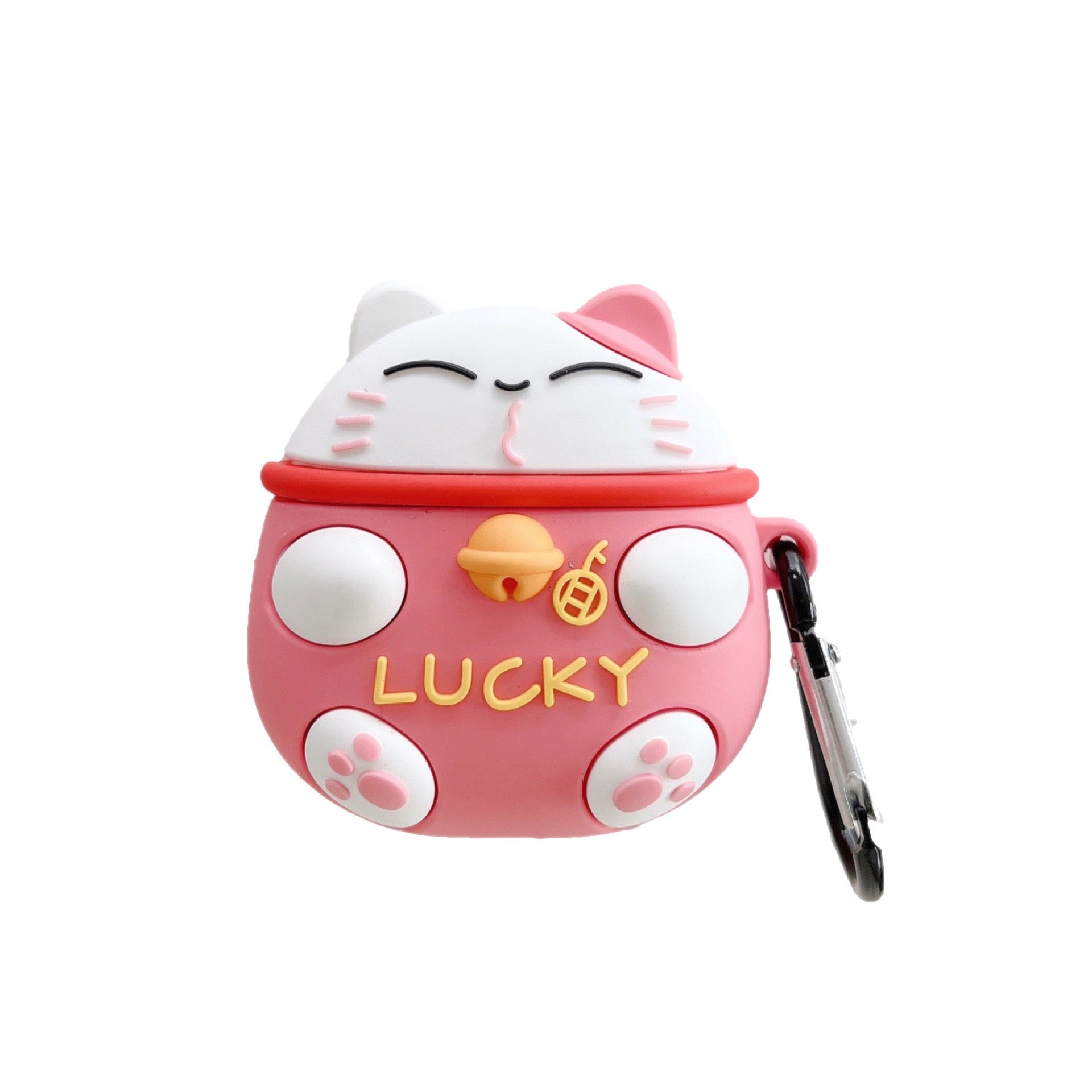 Pink Fortune Lucky Cat AirPods Case