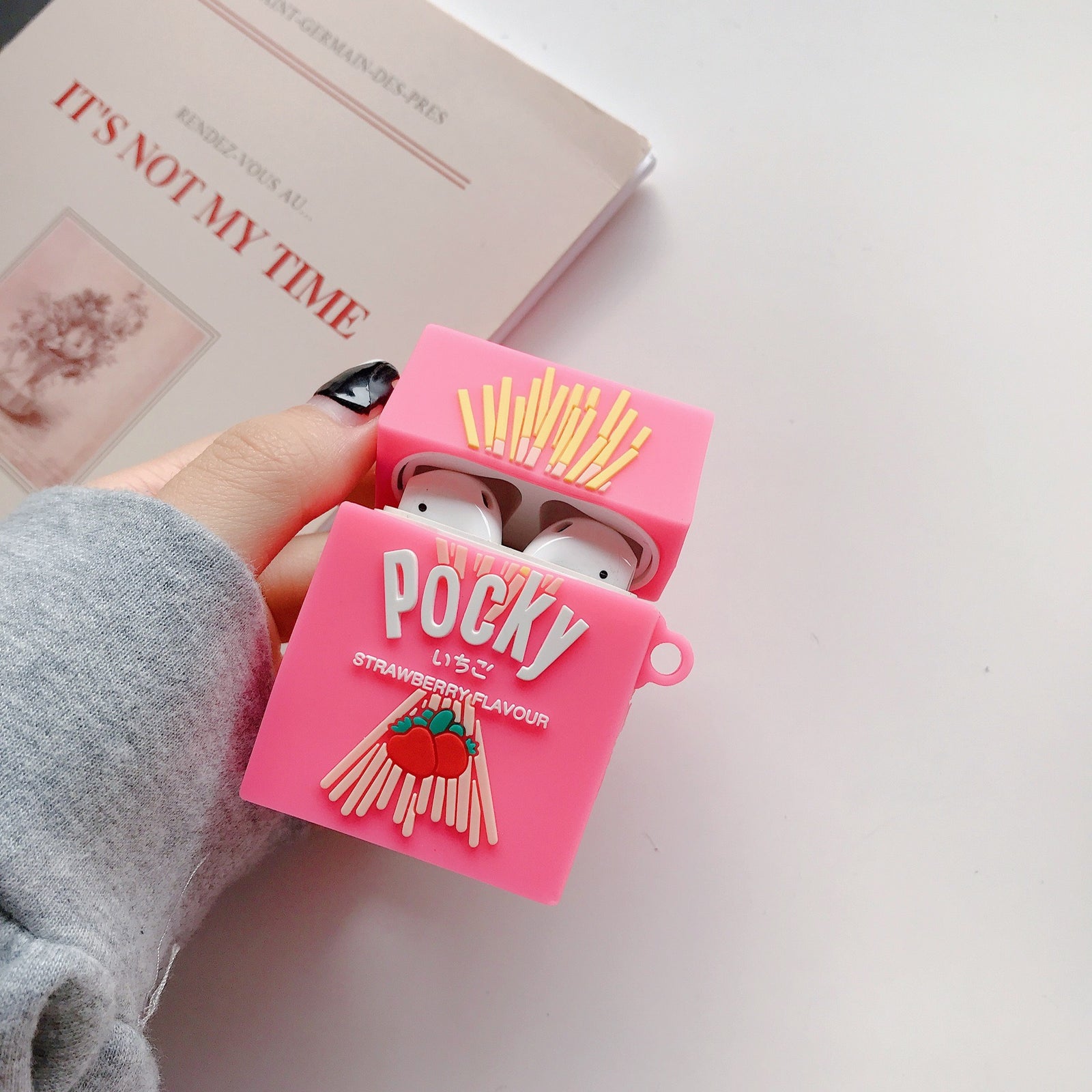 Pink Strawberry Pocky AirPods Case