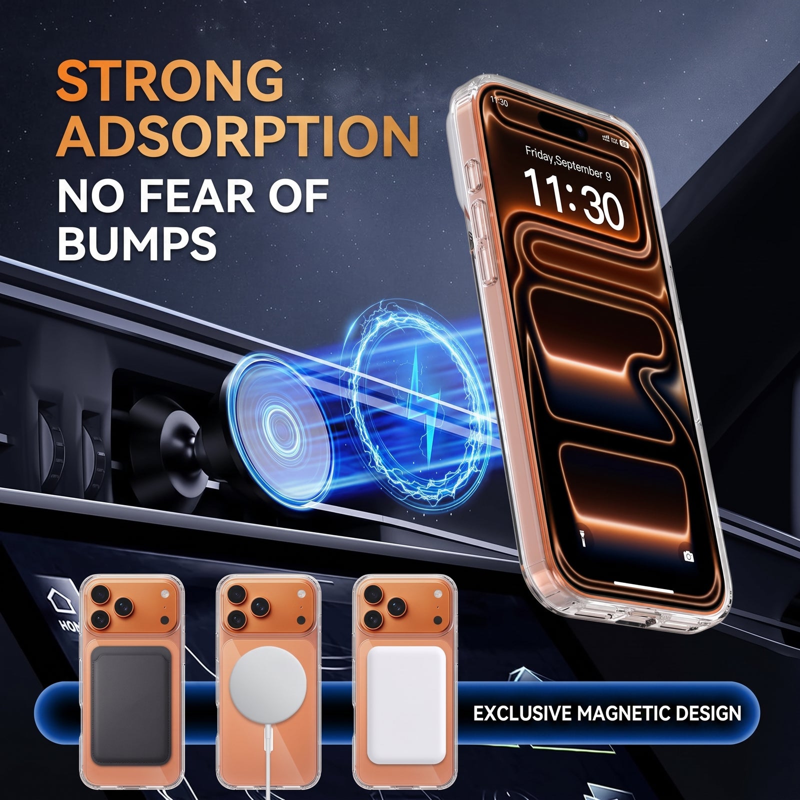 Ultra-Clear Strong Magnetic Suction Transparent Case for iPhone