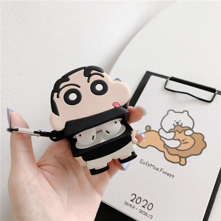 Cute Cartoon Boy AirPods Case (Black Only) - SKmobile Canada