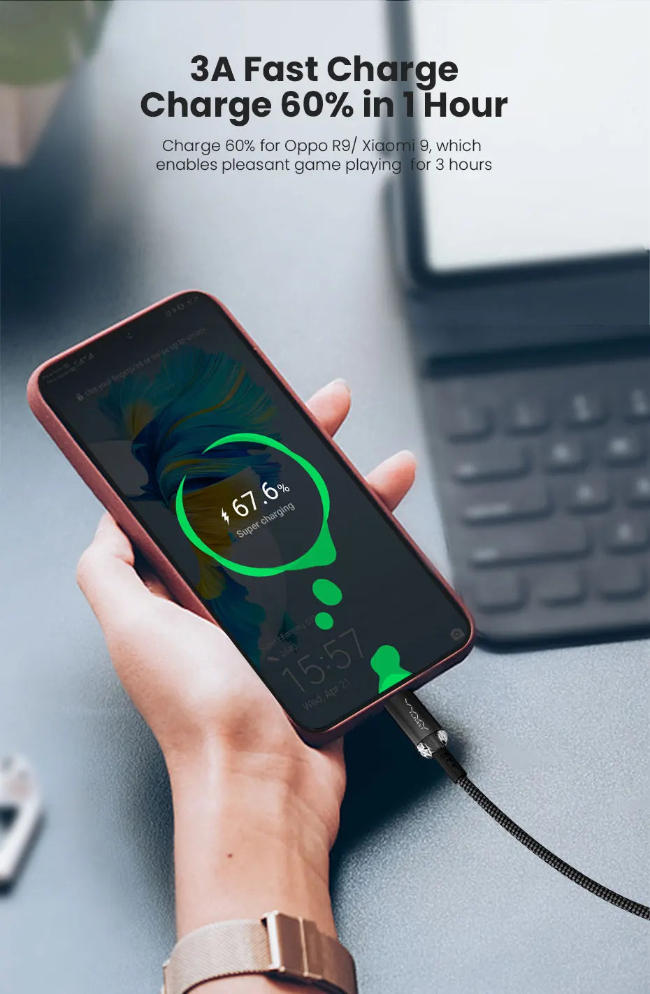 Vyvylabs USB to USB-C Data and Charge Cable (1m) - SKmobile Canada