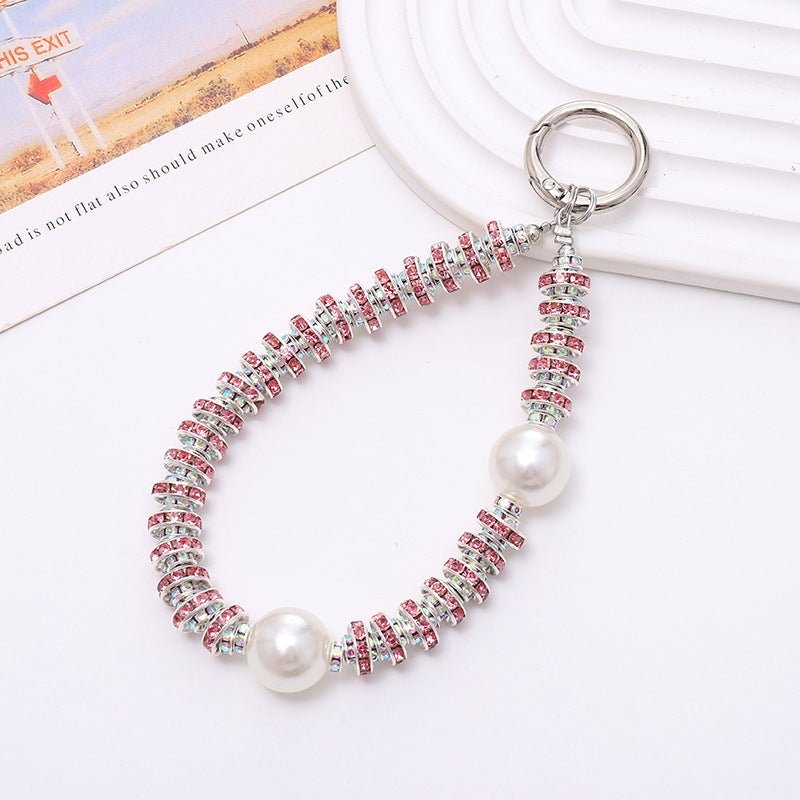 Rhinestones Large Pearls Wrist Strap