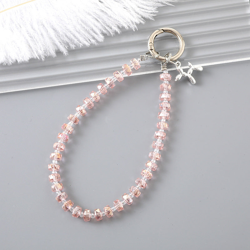 Crystal Bead Pendant Wrist Strap