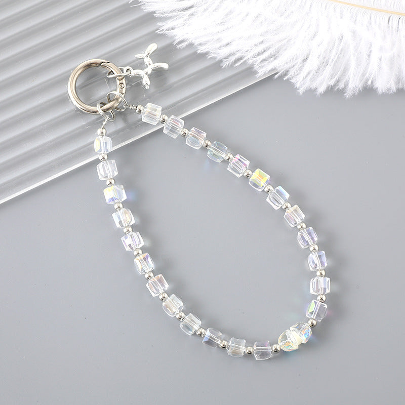 Square Crystal Pendant Wrist Strap