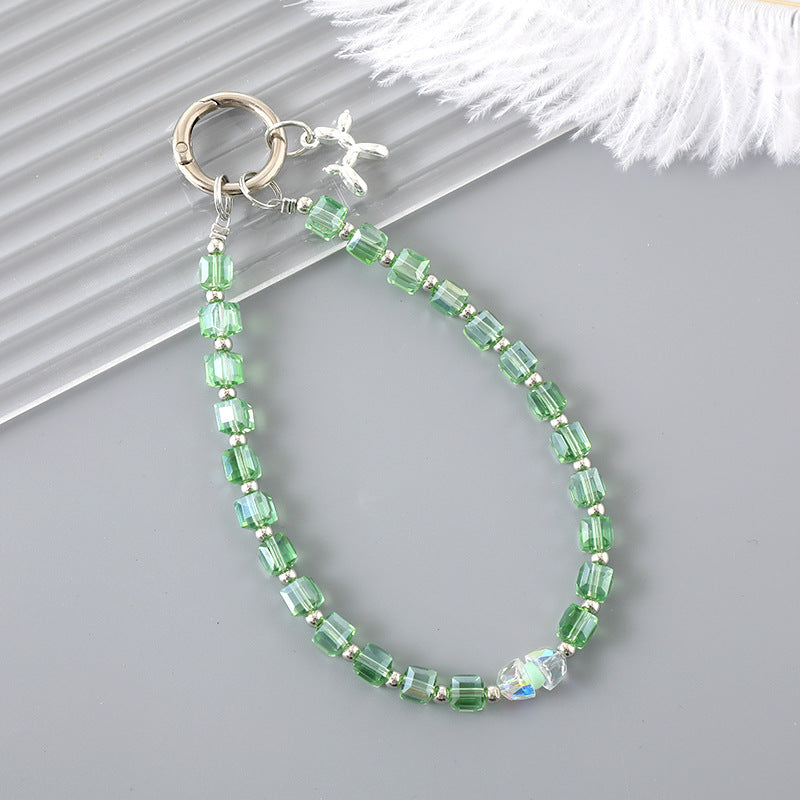 Square Crystal Pendant Wrist Strap