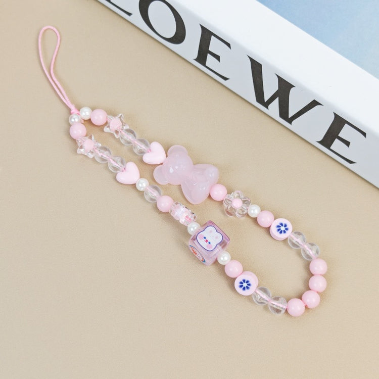 Pink Bear Block Star Wrist Strap