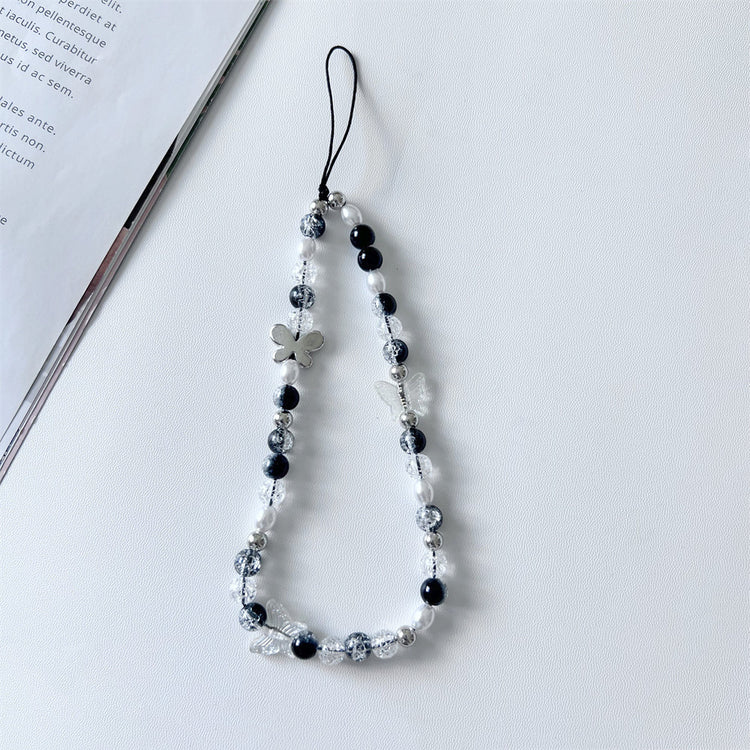 Silver Clear Butterfly Wrist Strap
