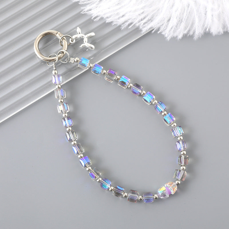 Square Crystal Pendant Wrist Strap