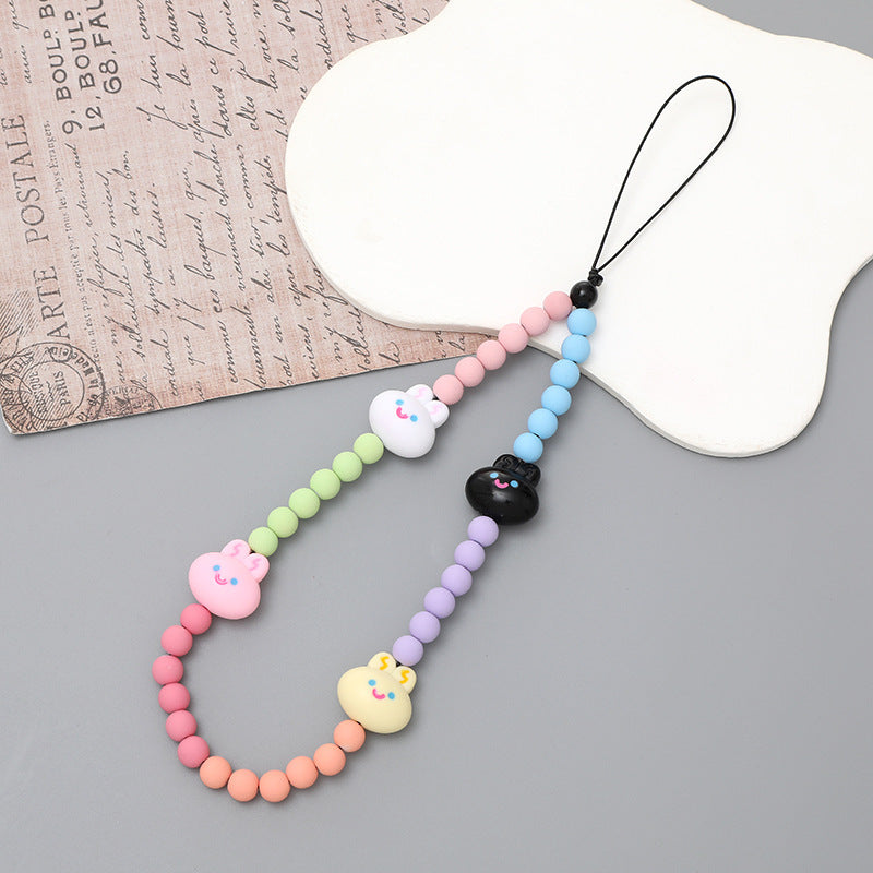 Colorful Rabbit Beads Wrist Strap