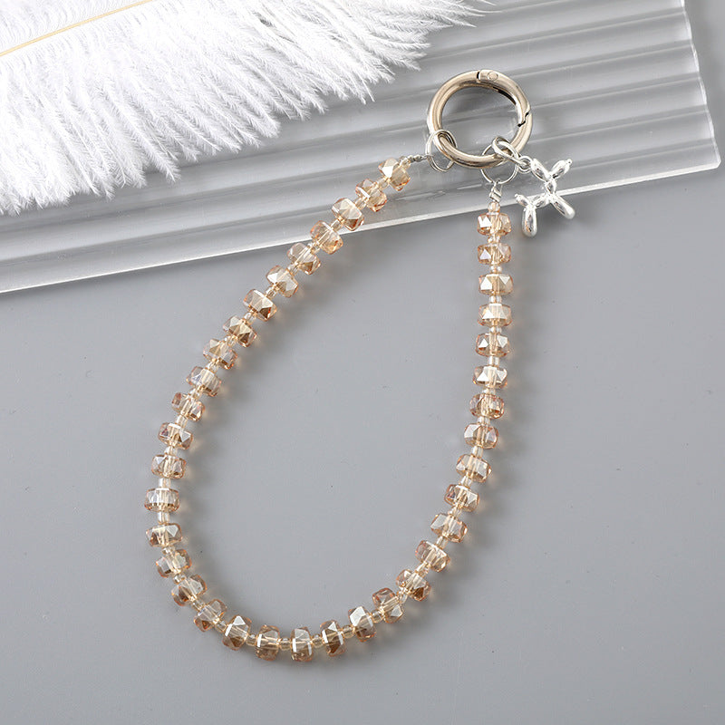 Crystal Bead Pendant Wrist Strap