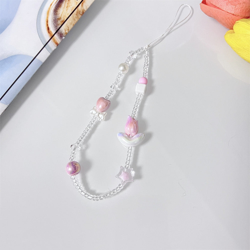 Pink Tulips Star Wrist Strap