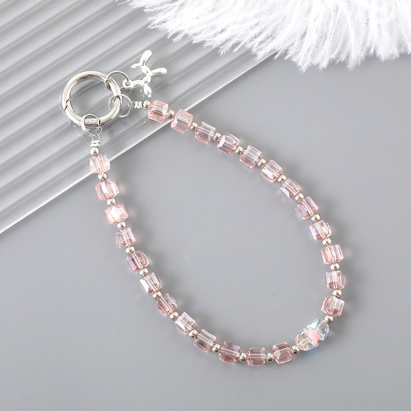 Square Crystal Pendant Wrist Strap