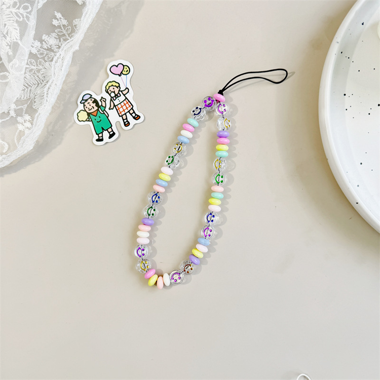 Smiley Beads Wrist Strap