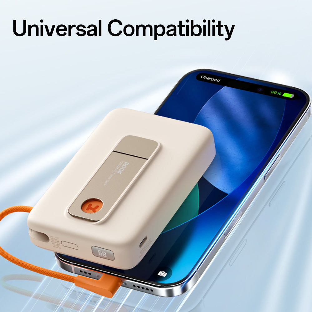 3C Certified P28 Pro PD 22.5W Magnetic Wireless Fast Charging Power Bank with Built-in Cable (10000mAh)