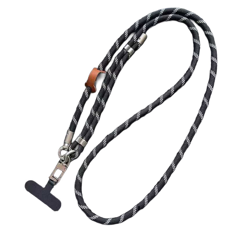 Adjustable Neck & Shoulder Strap (Black White Stripe)