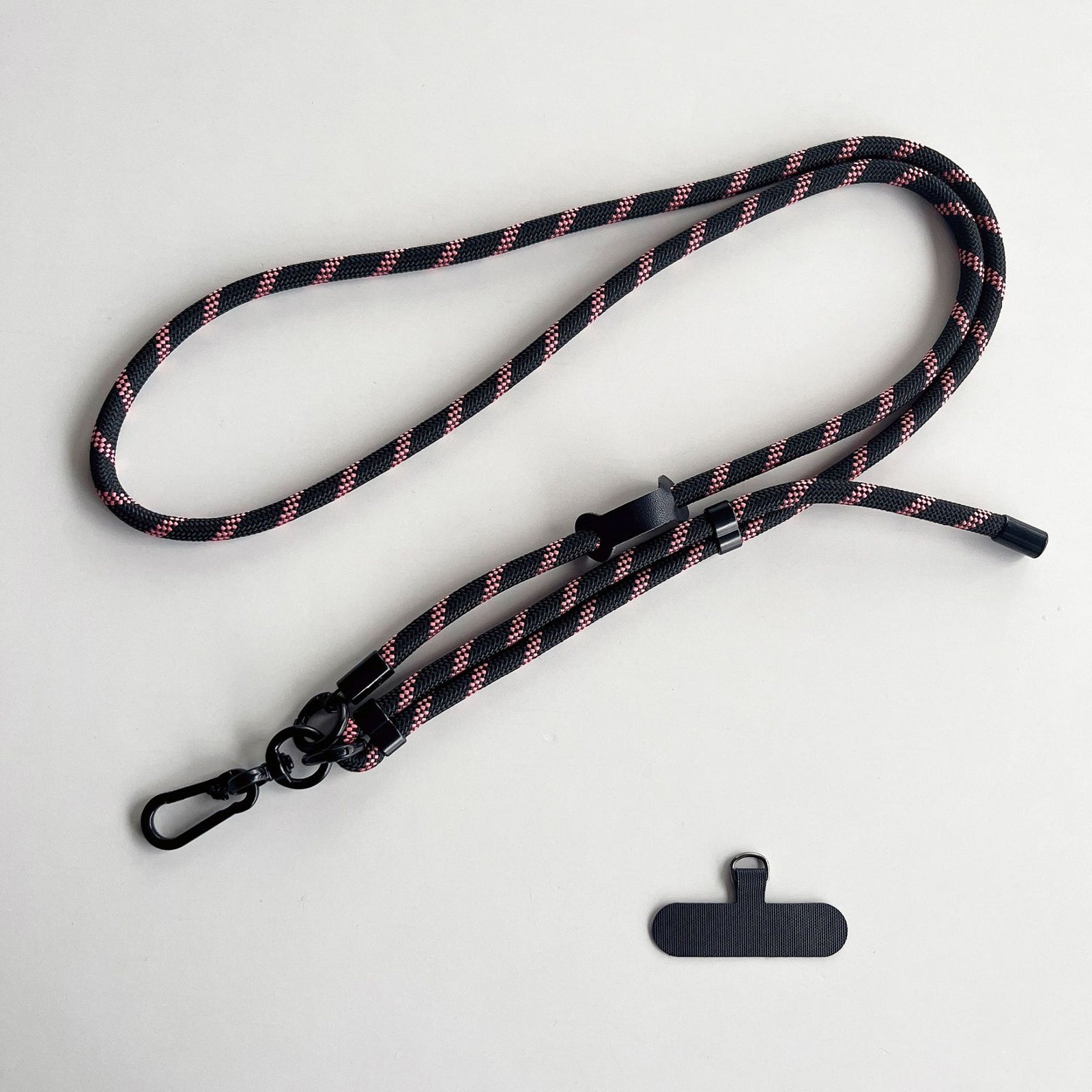Adjustable Neck & Shoulder Strap Black Pink Stripe