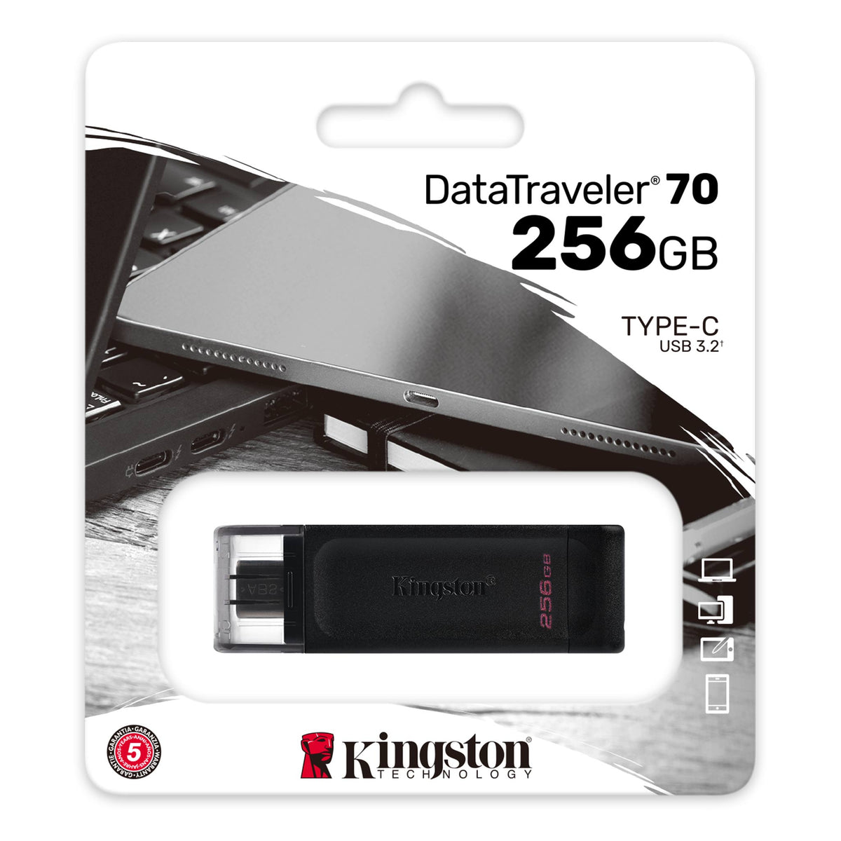 Kingston DataTraveler 70 256GB USB-C USB 3.2 Flash Drive DT70/256GB