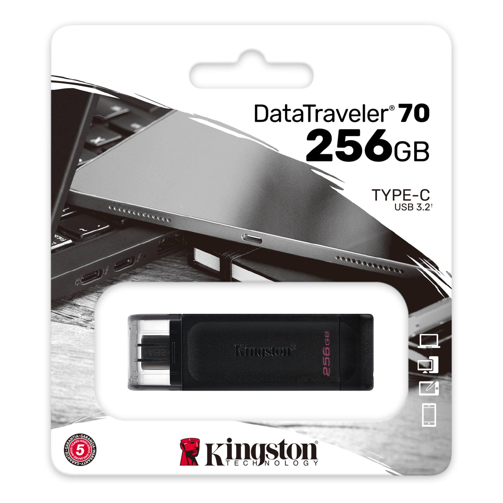 Kingston DataTraveler 70 256GB USB-C USB 3.2 Flash Drive DT70/256GB