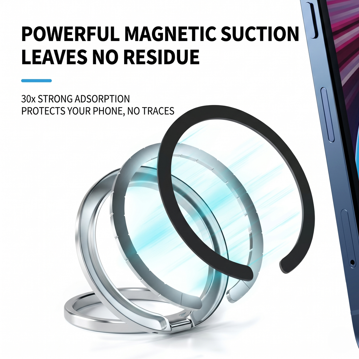 Magnetic Phone Ring Holder and Kickstand for MagSafe Compatible Devices