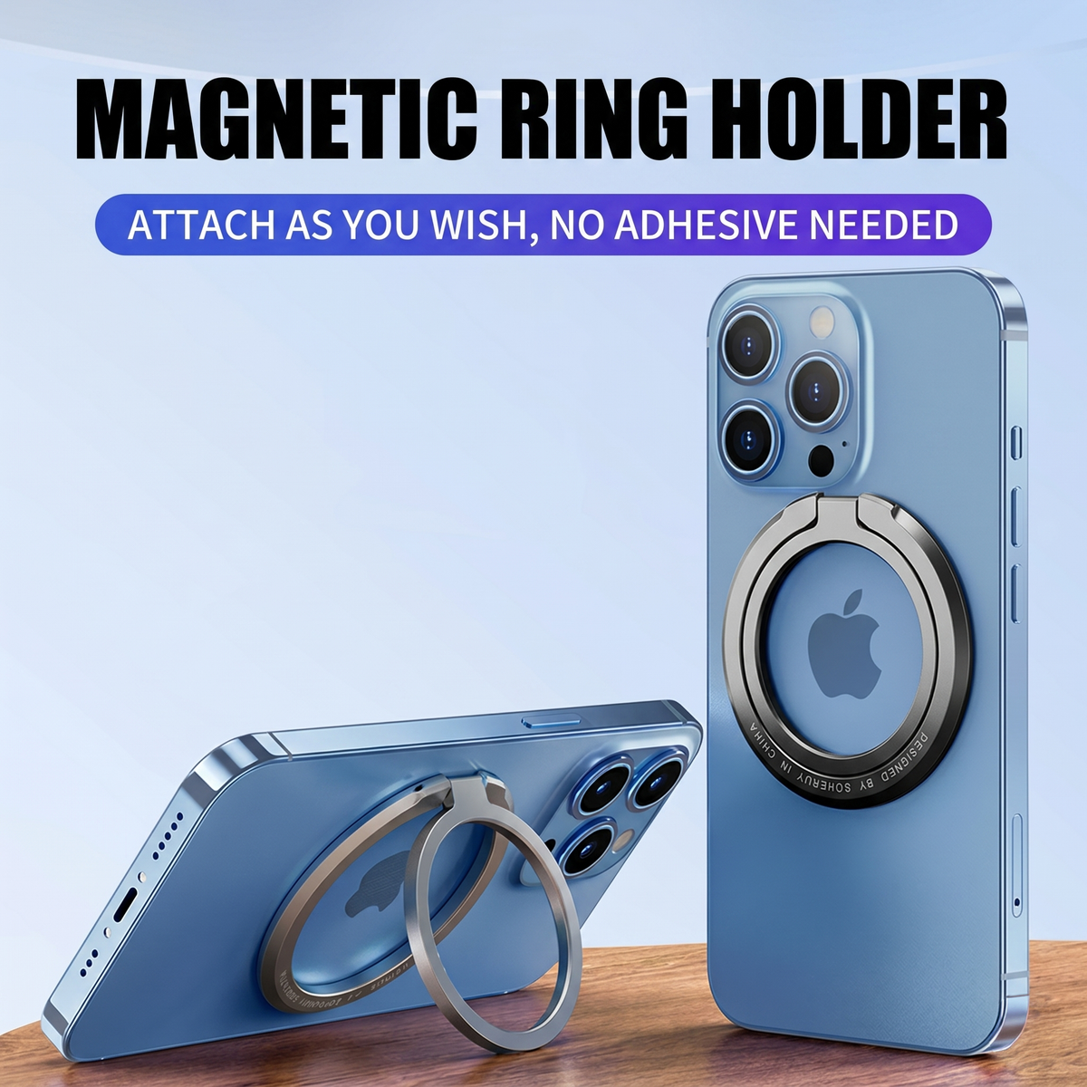 Magnetic Phone Ring Holder and Kickstand for MagSafe Compatible Devices