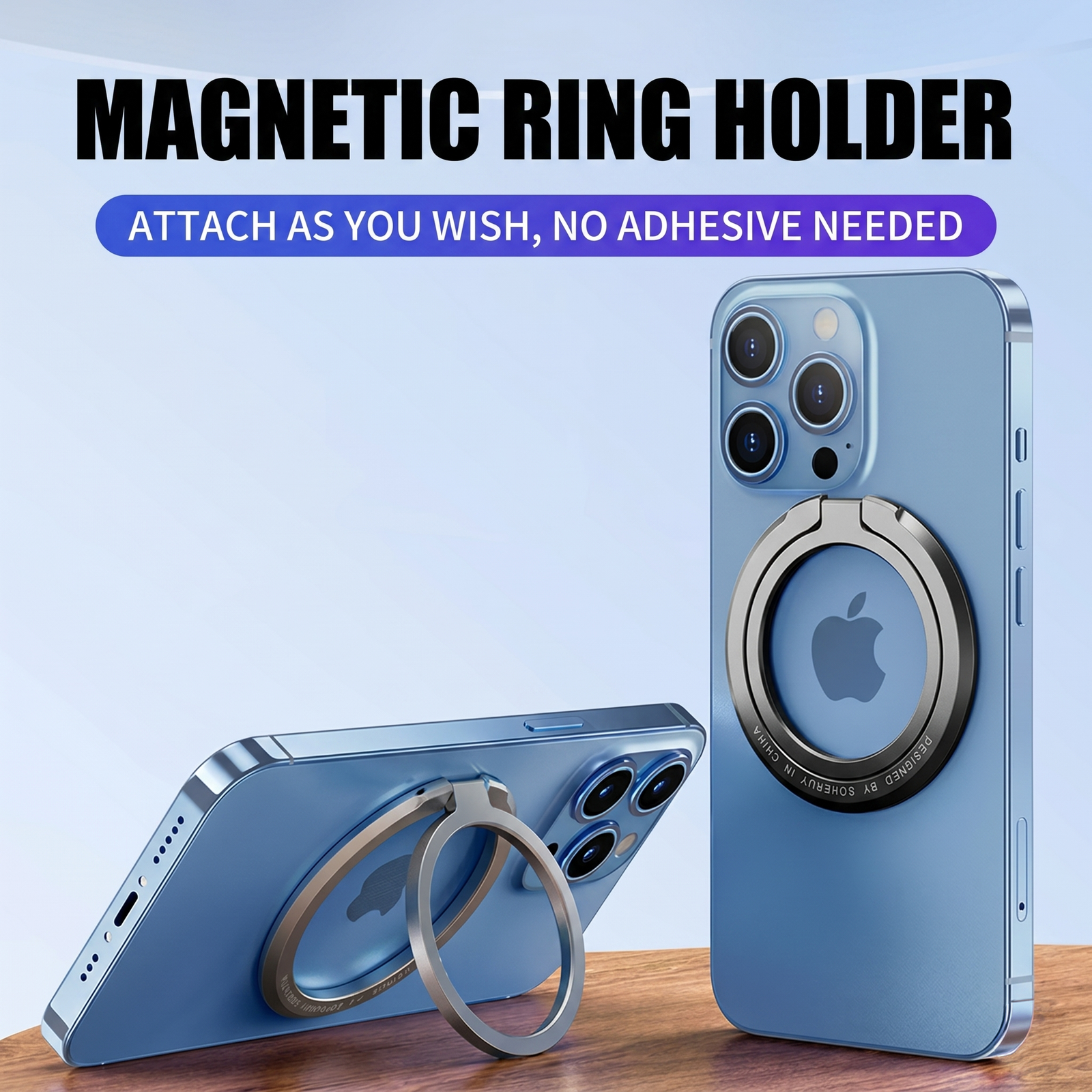 Magnetic Phone Ring Holder and Kickstand for MagSafe Compatible Devices
