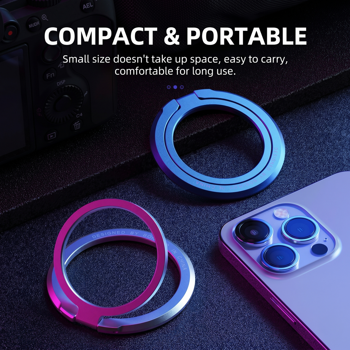 Magnetic Phone Ring Holder and Kickstand for MagSafe Compatible Devices