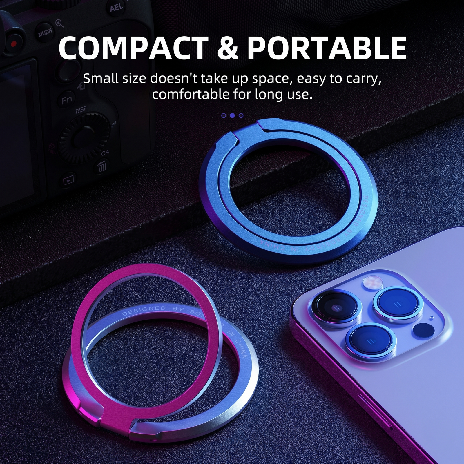 Magnetic Phone Ring Holder and Kickstand for MagSafe Compatible Devices