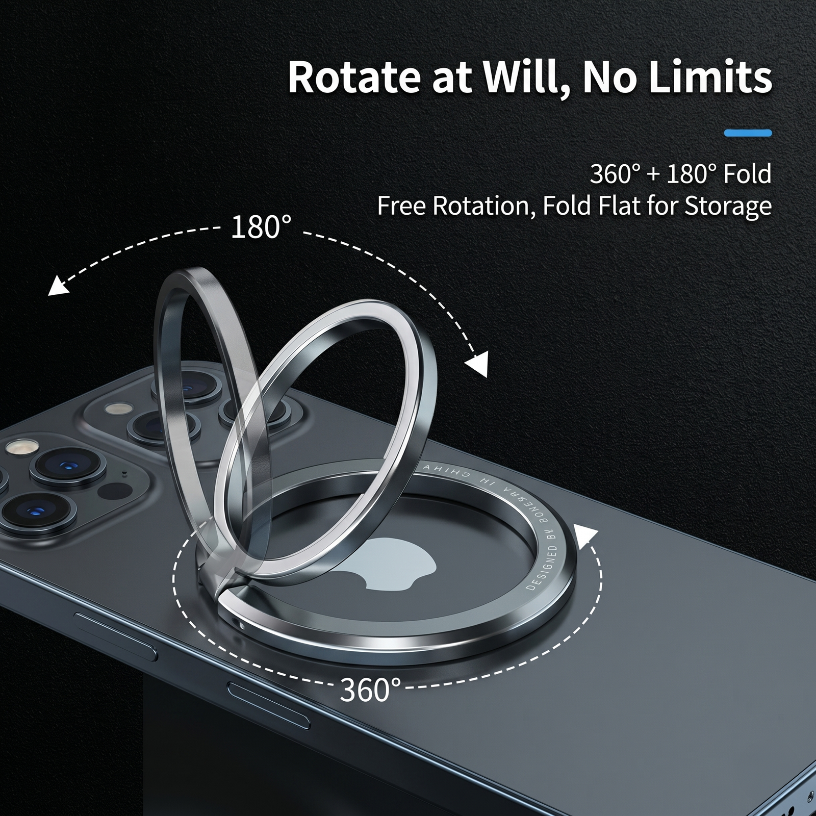 Magnetic Phone Ring Holder and Kickstand for MagSafe Compatible Devices