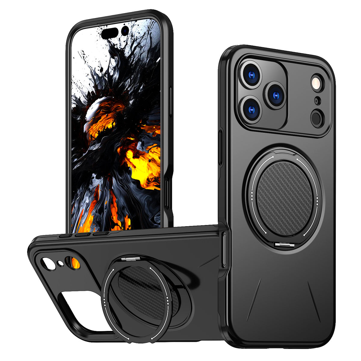 Magnetic 360° Rotating Ring Kickstand Case with Heavy Duty Protection