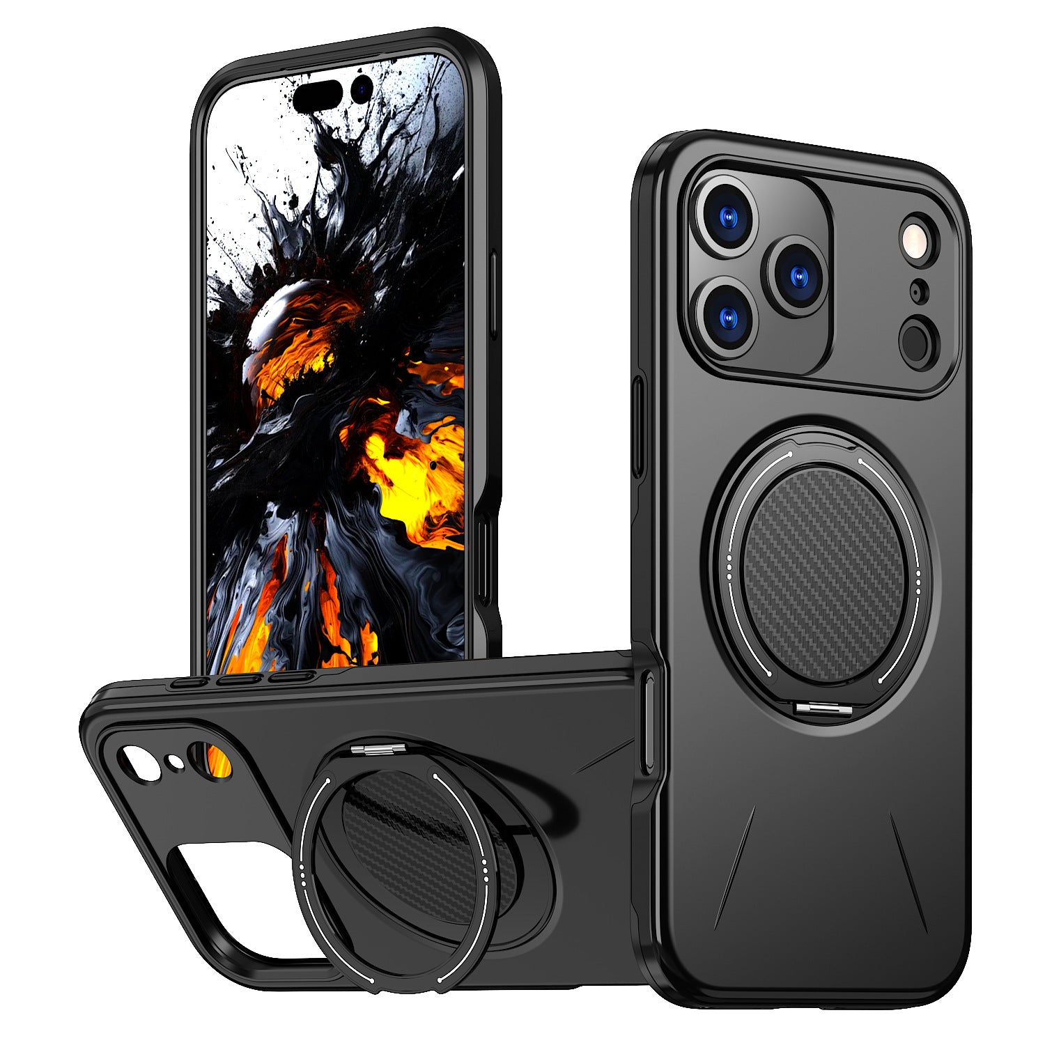 Magnetic 360° Rotating Ring Kickstand Case with Heavy Duty Protection