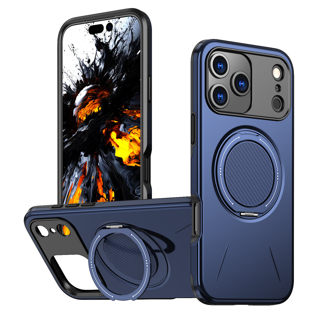 Magnetic 360° Rotating Ring Kickstand Case with Heavy Duty Protection