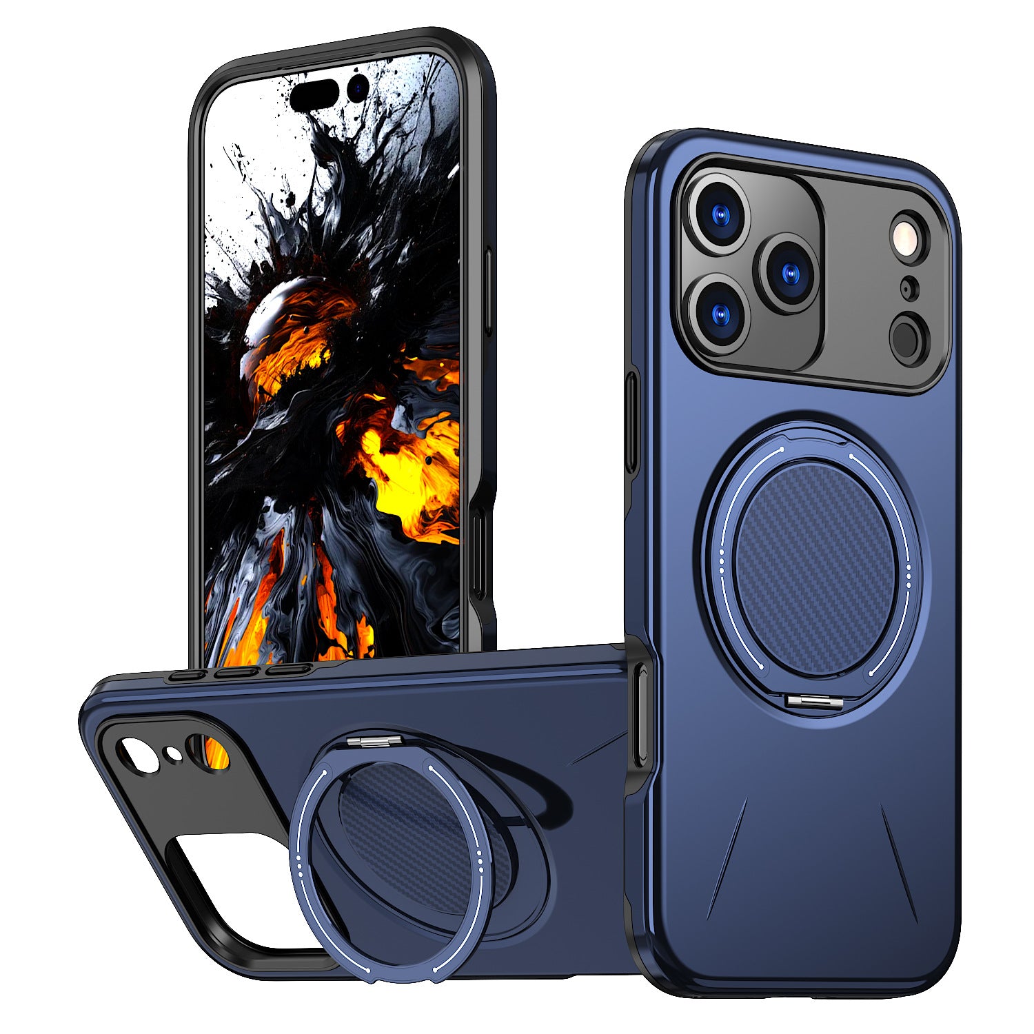 Magnetic 360° Rotating Ring Kickstand Case with Heavy Duty Protection