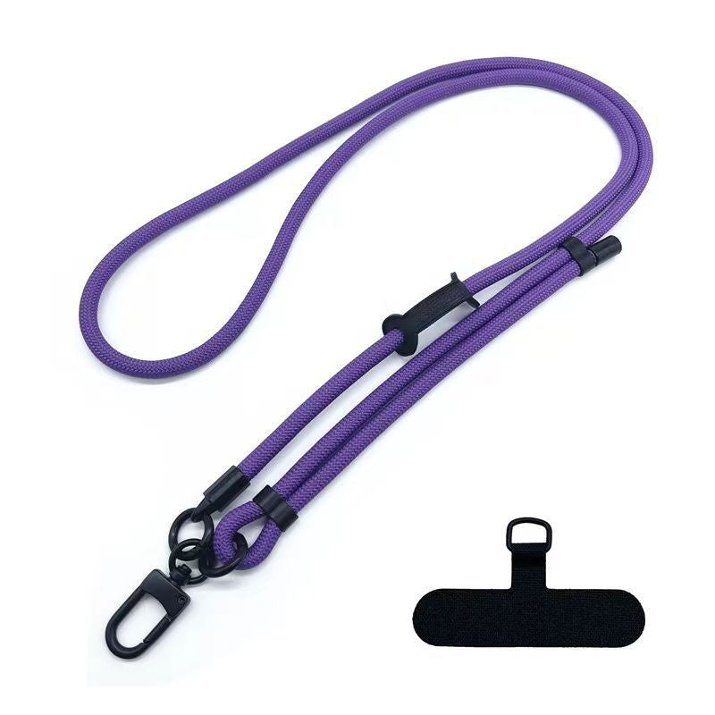 Solid Purple Braided Rope Adjustable Crossbody Phone Lanyard &amp; Strap
