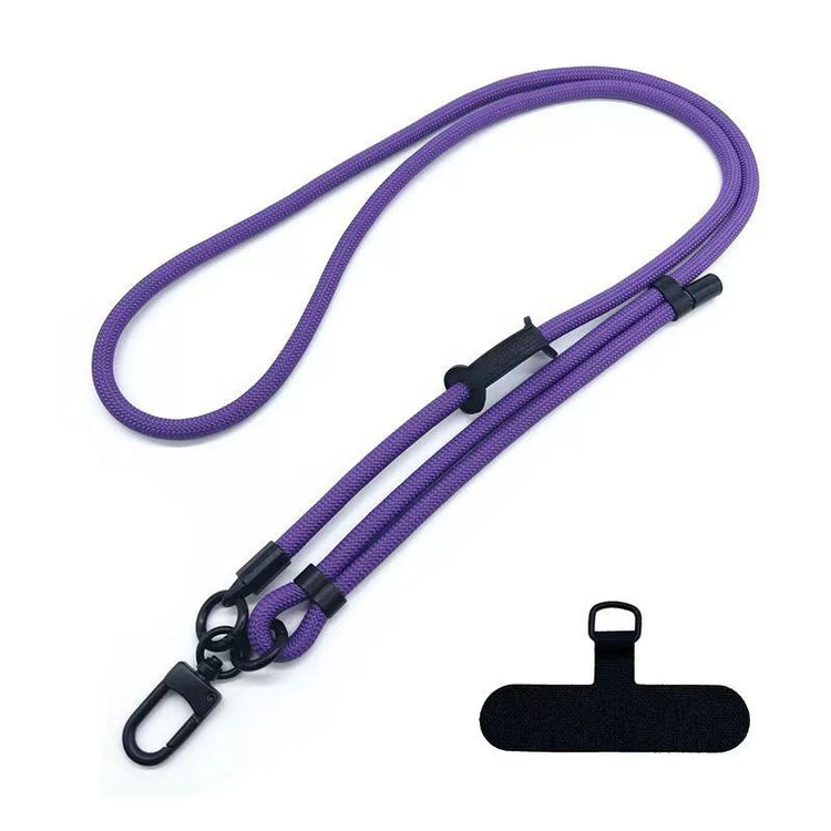 Solid Purple Braided Rope Adjustable Crossbody Phone Lanyard & Strap