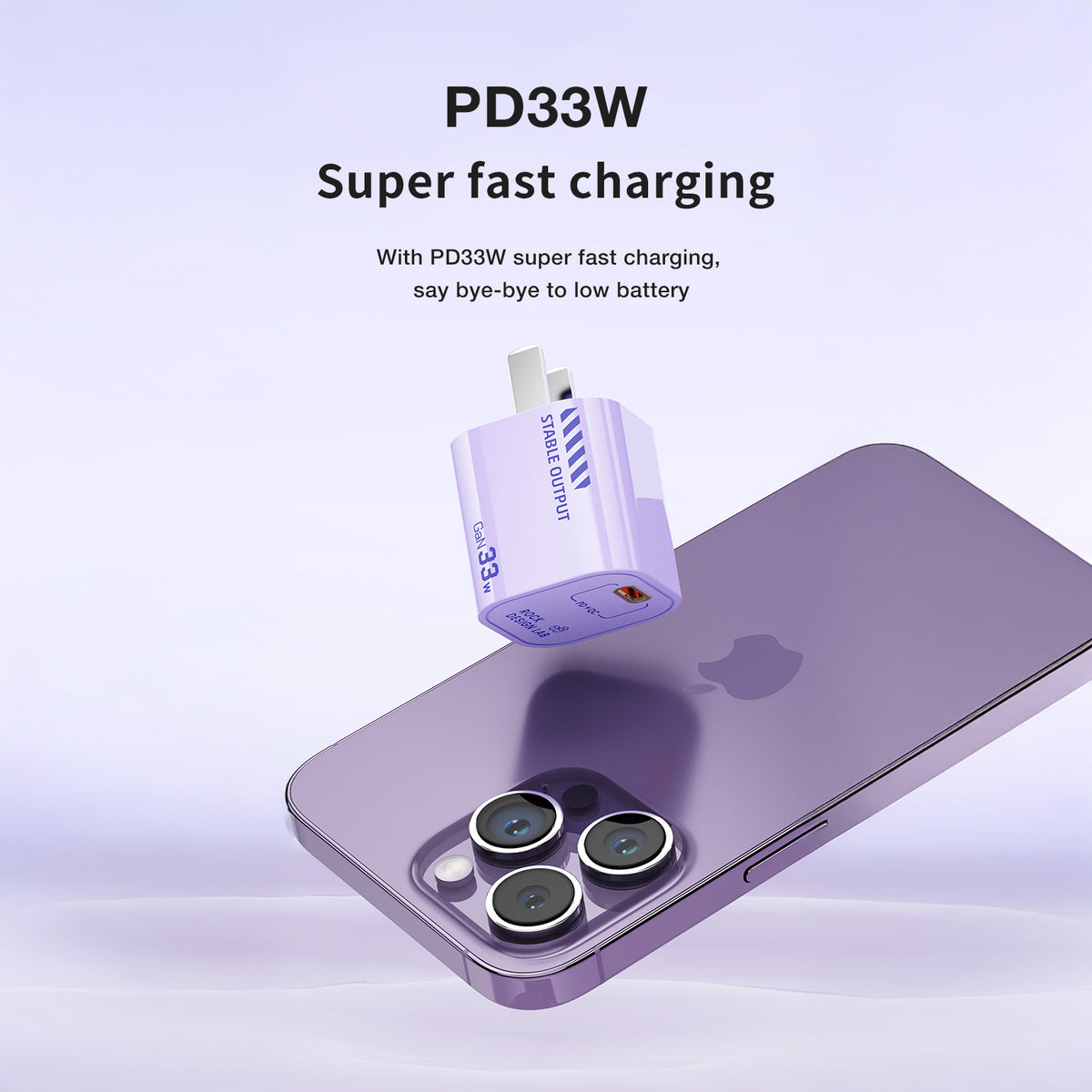 T88 Sugar Cube Series PD33W GaN Fast Charging Adapter (White Only)