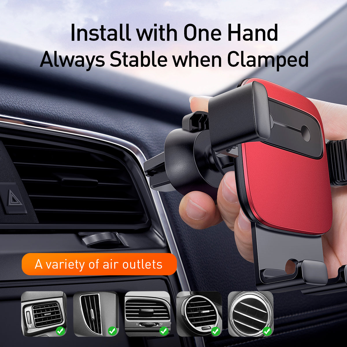 Cube Gravity Car Mount Phone Holder for Air Vents - SKmobile Canada