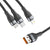 Câble flexible 3-en-1 USB vers Micro-USB / Éclairage / USB-C en tissu BASEUS (1,2 m)