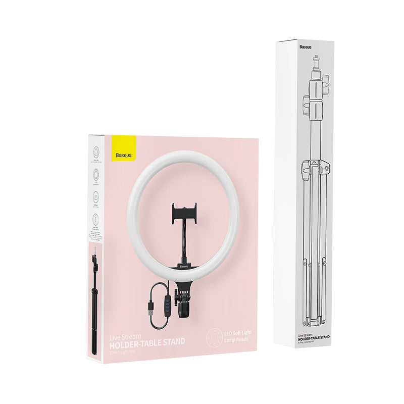 Live Stream Phone Holder with Tripod Stand and 12-inch Ring Light - SKmobile Canada