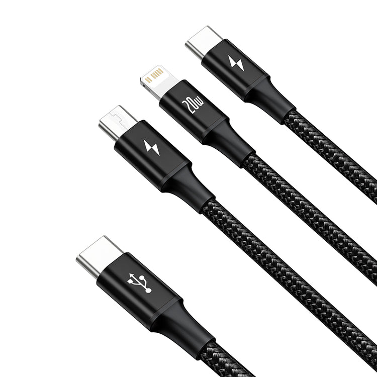 Baseus 3-in-1 USB-C to USB-C + Lightning + Micro-USB  Charge Cable (1.5m) - SKmobile Canada