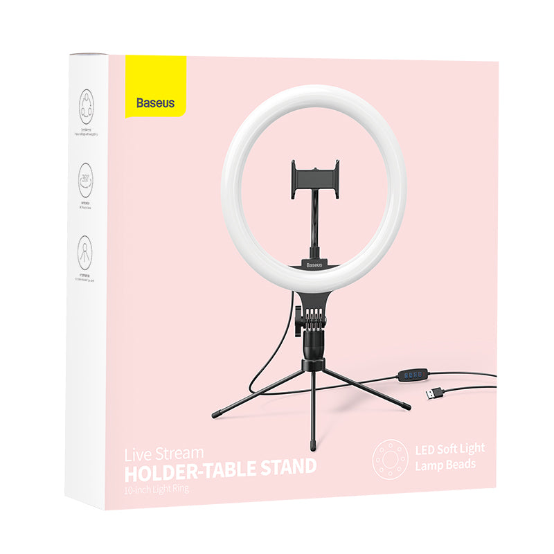 Live Stream Phone Holder with Tripod Stand and 10-inch Ring Light - SKmobile Canada