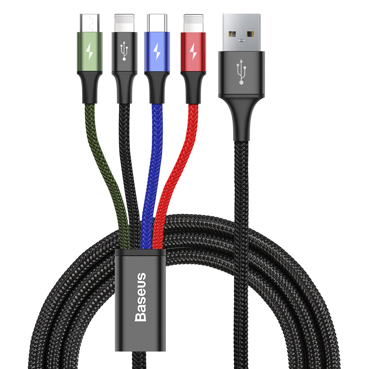 Baseus 4 in 1 USB to USB-C + 2 x Lighting x 2 + Micro-USB Charge Cable (1.2m) - SKmobile Canada