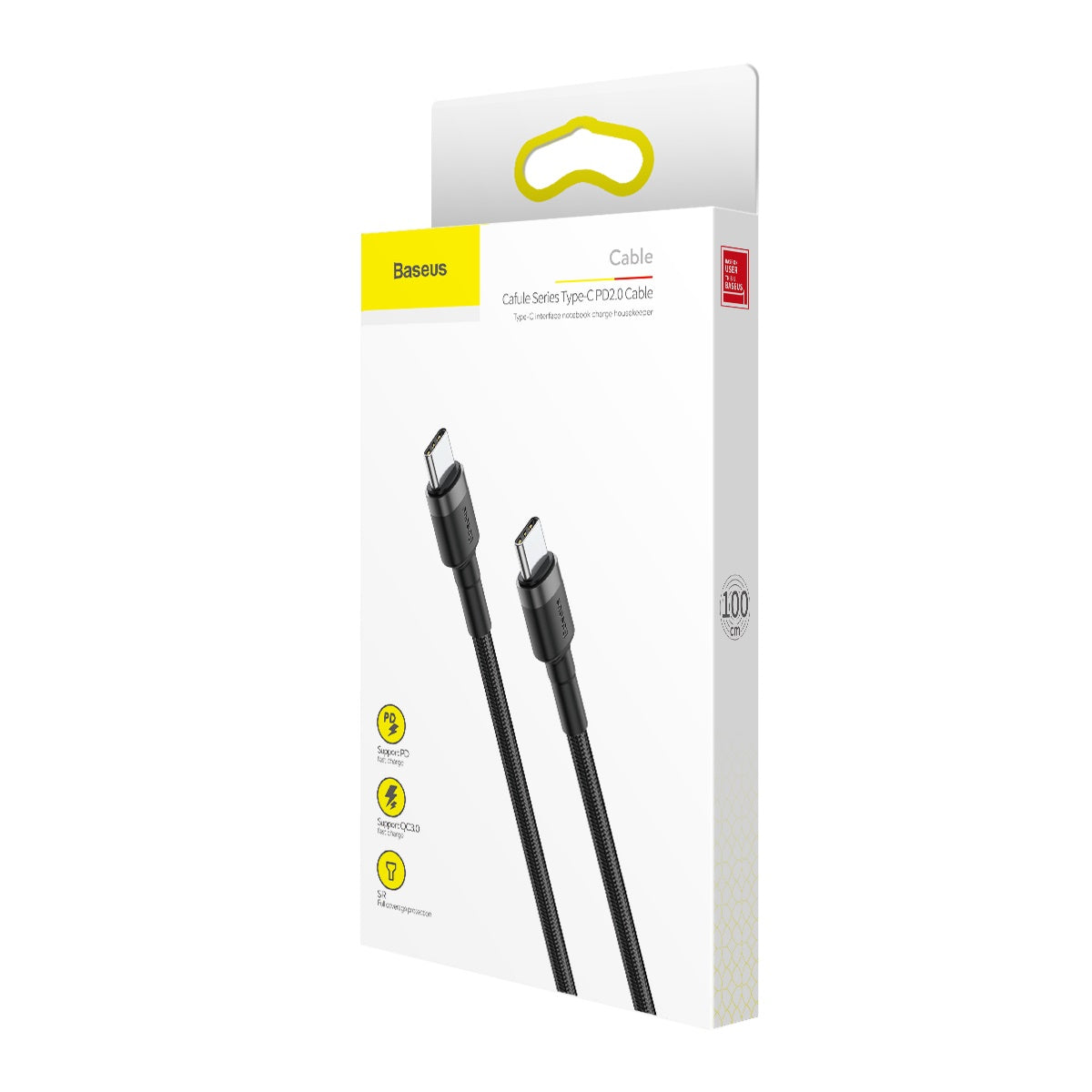 Baseus 60W Braided USB-C to USB-C Data and Charge Cable (1m) - SKmobile Canada