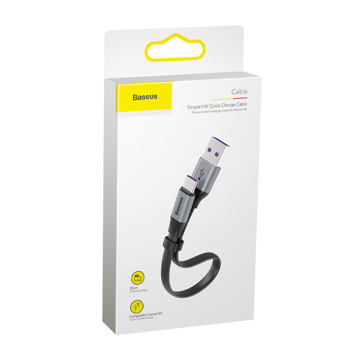 Câble USB vers USB-C à charge rapide BASEUS Simple Huawei &amp; Samsung 40W (23 cm)