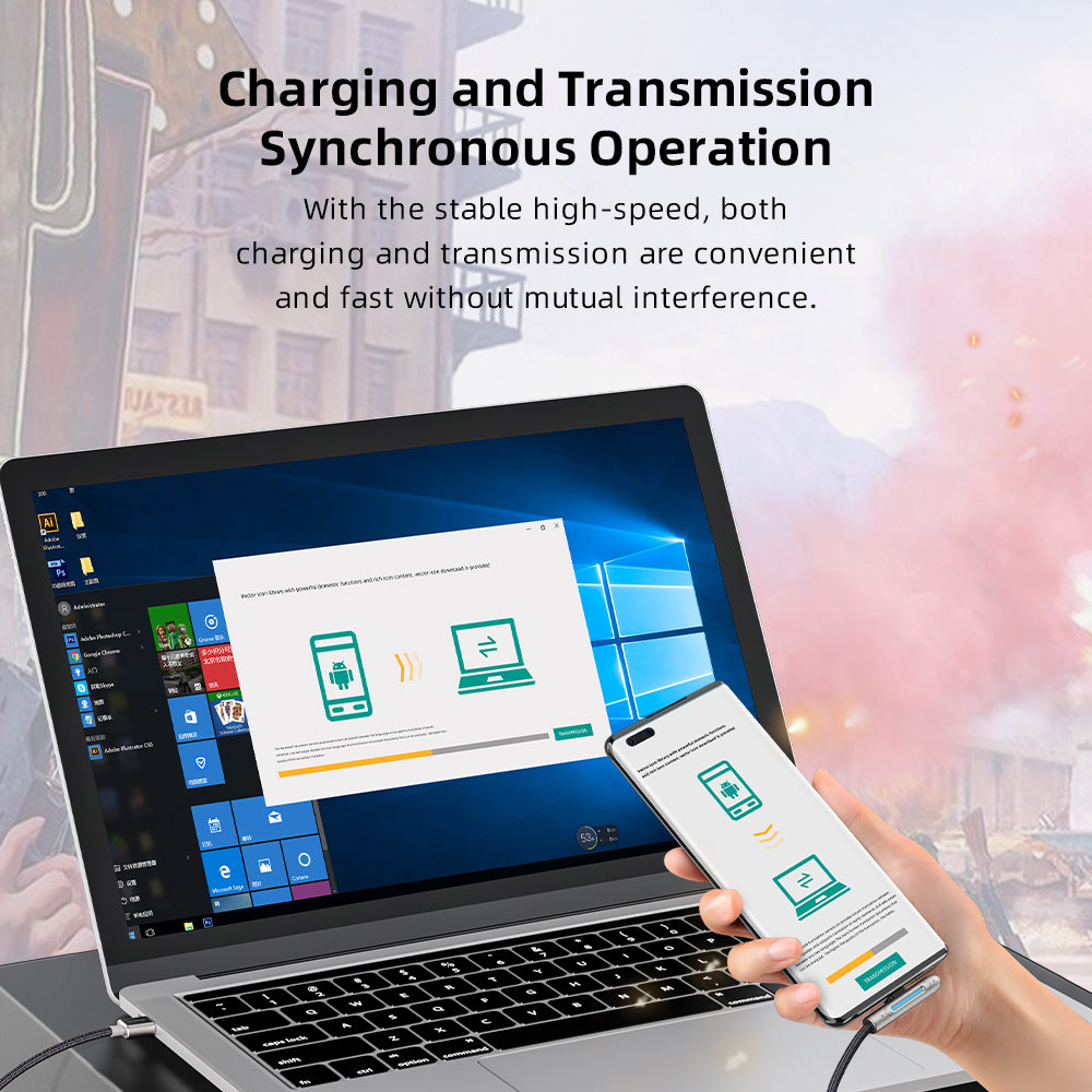 Rock L-Shaped USB to USB-C Data and Charge Cable (2m) - SKmobile Canada