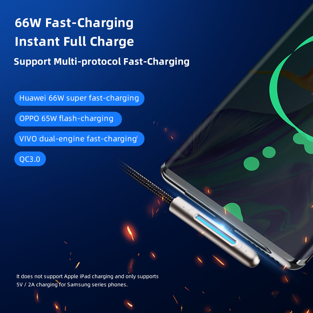 Rock L-Shaped USB to USB-C Data and Charge Cable (2m) - SKmobile Canada