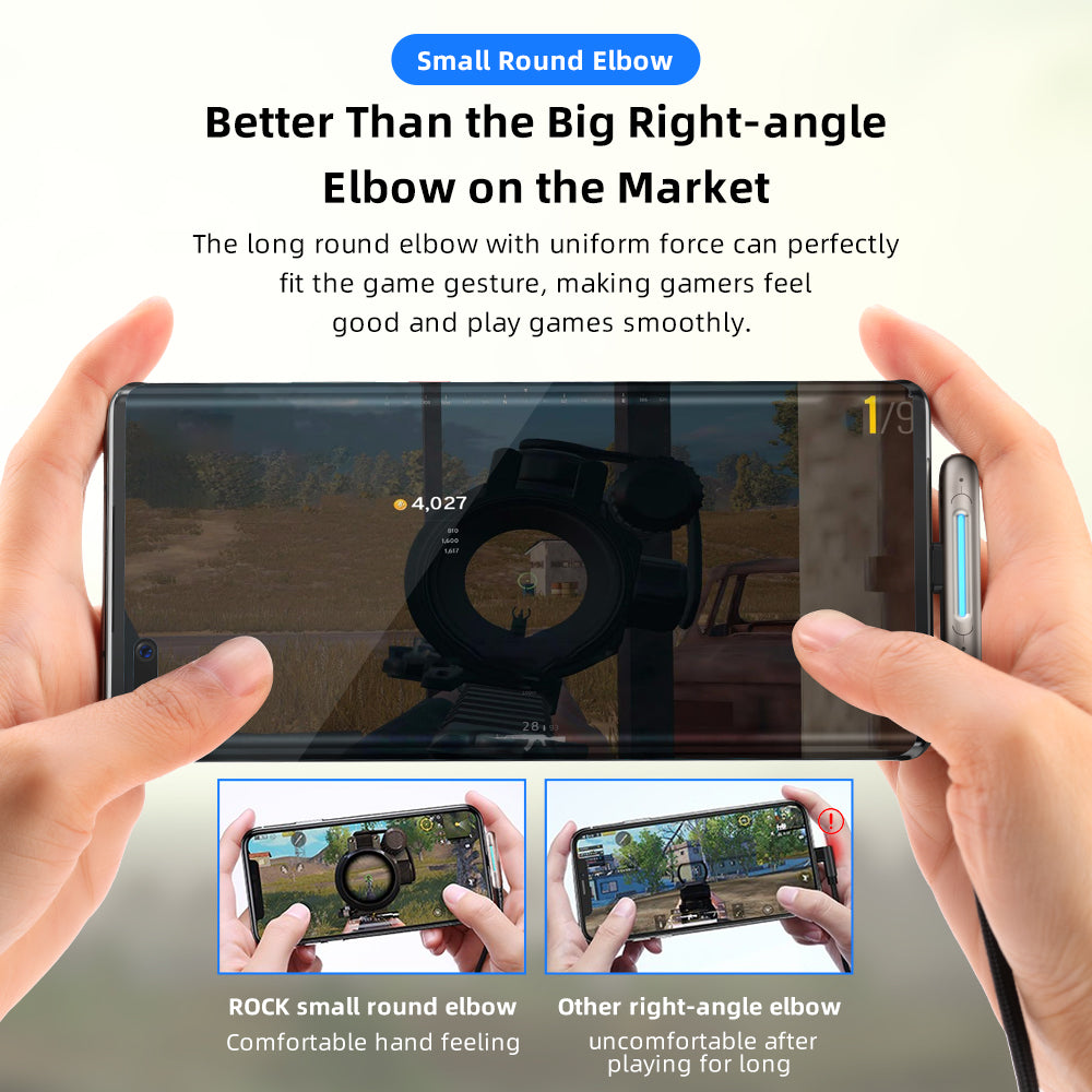 Rock L-Shaped USB to USB-C Data and Charge Cable (2m) - SKmobile Canada